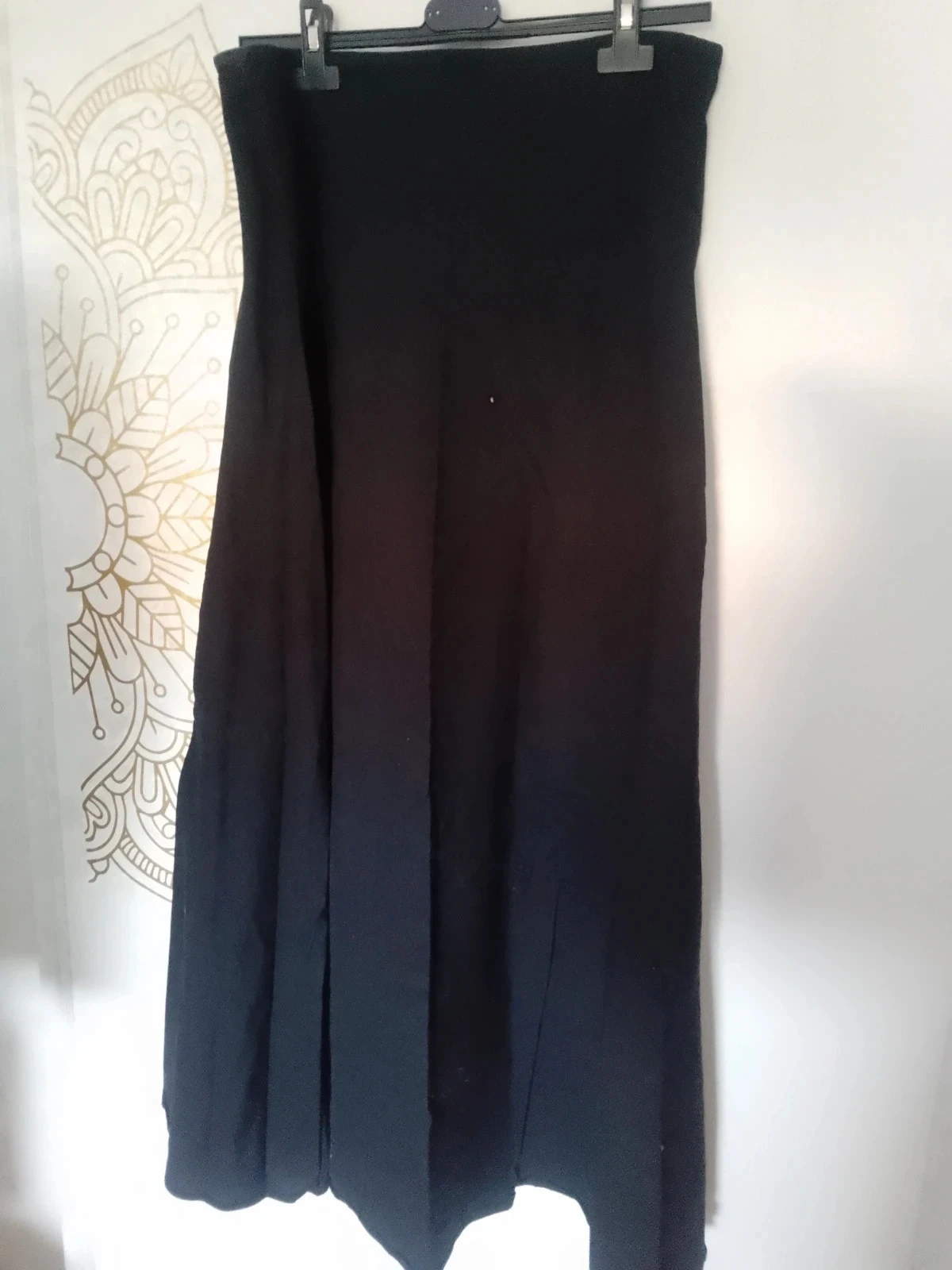 Jupe bohemienne longue noire en coton taille 38 – photo 2